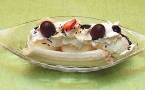 Frisk banan med is